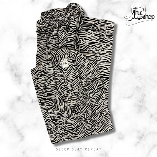Zebra Lines, Collared Shirt & Pjs Set